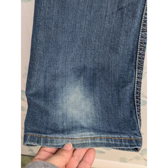 Levi's 541 Men's Size 36x34 Tapered Fit Jeans Blue Dark Wash Denim Distressed - Picture 8 of 11